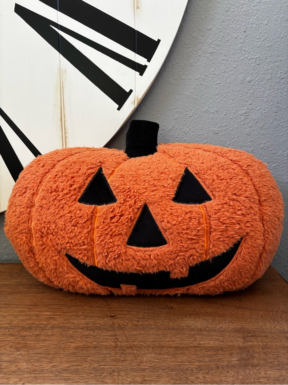 Cupcakes and Cashmere Sherpa Jack O Lantern Pillow
